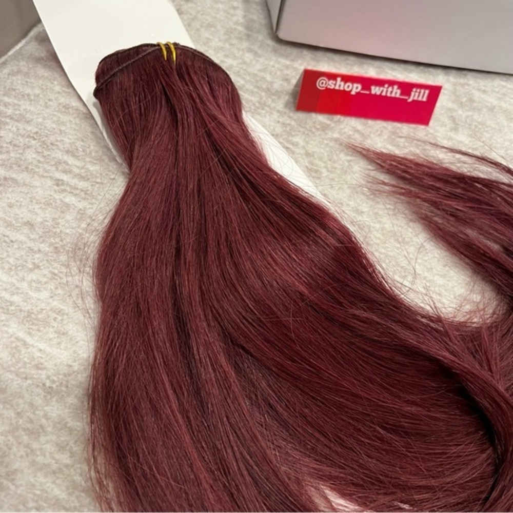 18” Burgundy #99J Lace Clip In 100% Human Hair Extensions Item#CA - Picture 12 of 17